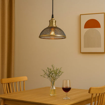 Antique Brass Mesh Pendant Light