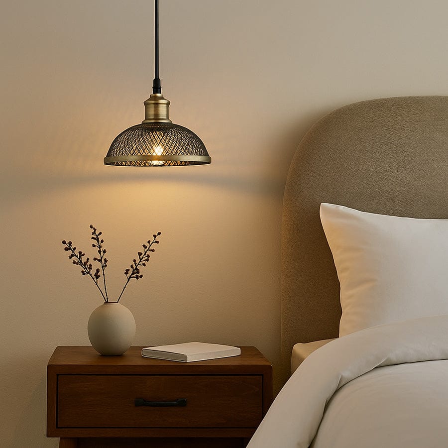 Antique Brass Mesh Pendant Light
