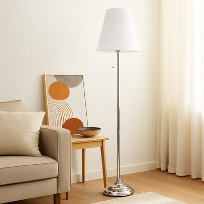 Chrome Fabric Floor Lamp