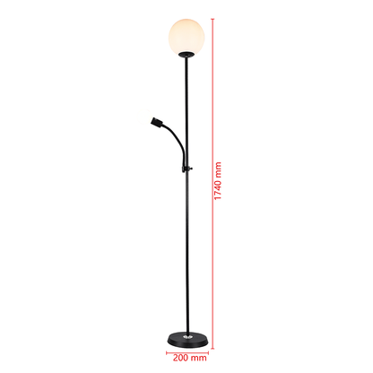 Black Floor Lamp with Reading Light